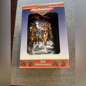 Budweiser 1999 Holiday Stein. ‎ 20th anniversary.